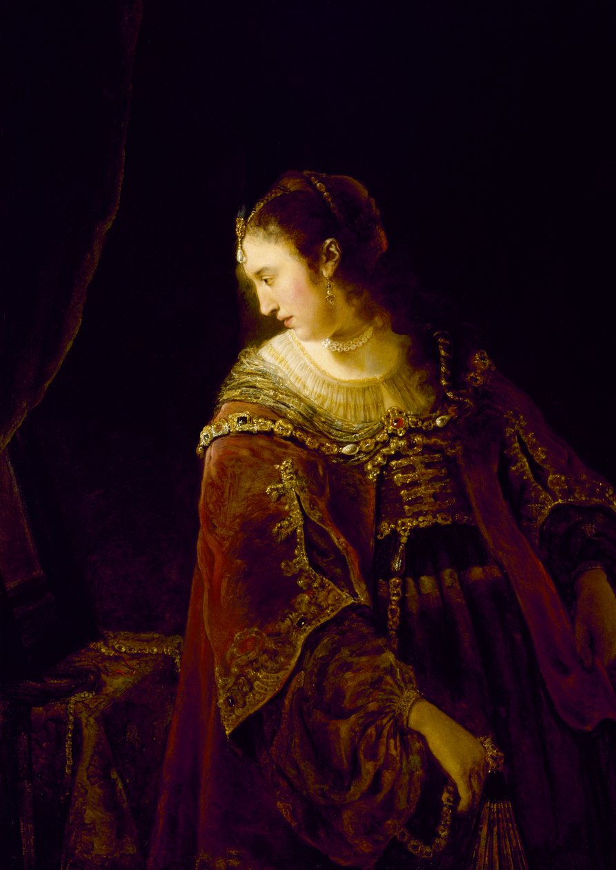 Kvinne ved sminkebordet hennes, ca. 1645 (olje på lerret) av Ferdinand Bol