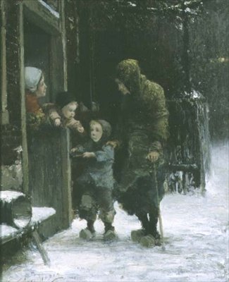 Gammel kvinne og ung gutt tigger av Ferdinand Carl Sierich