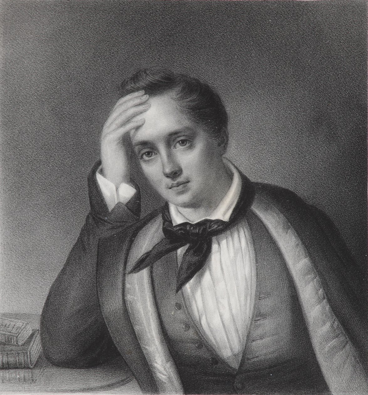 Portrett av poeten Yevgeny Abramovich Baratynsky 1800-1844, 1830-tallet av Ferdinand Chevalier