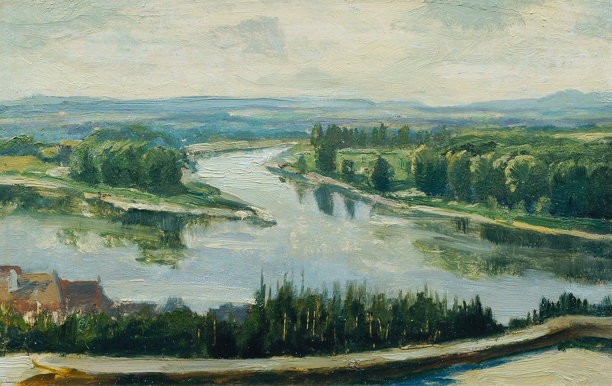 Sammenløpet av Vltava og Elbe av Ferdinand Engelmuller