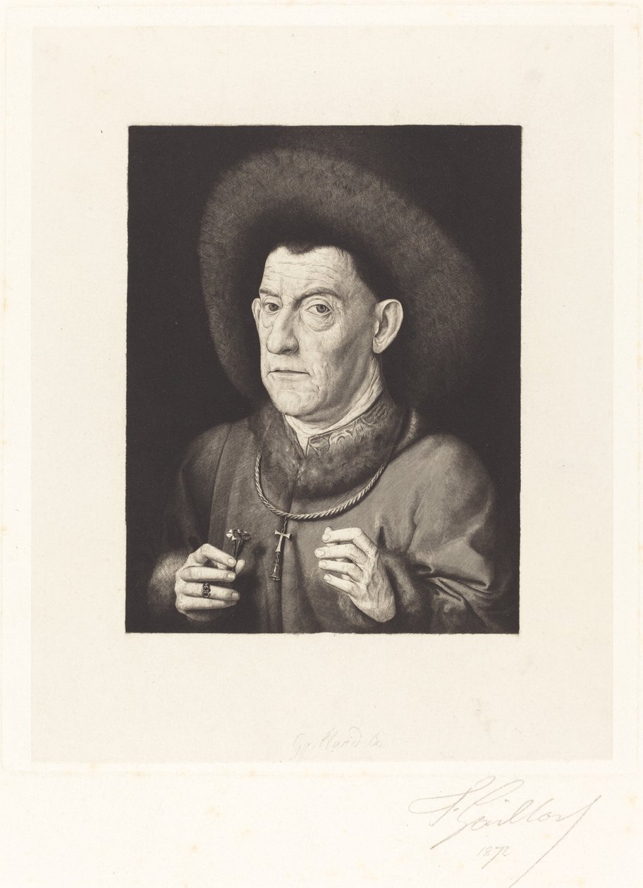 Mannen med det rosa av Ferdinand Gaillard after Jan van Eyck