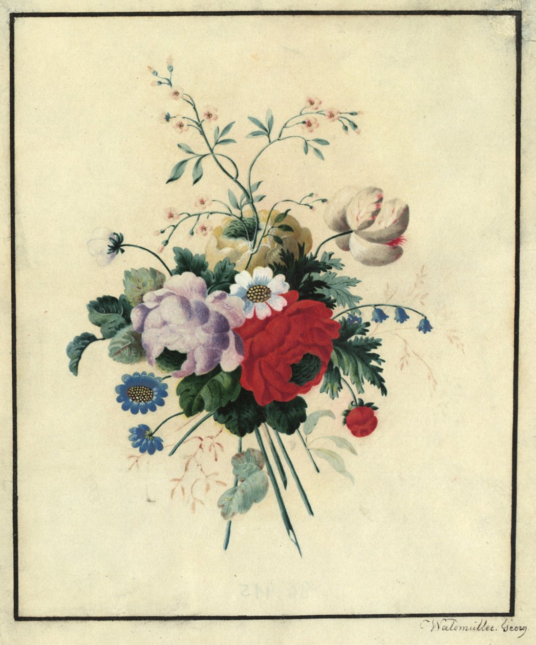 Roser, tulipaner, prestekrager av Ferdinand Georg Waldmüller