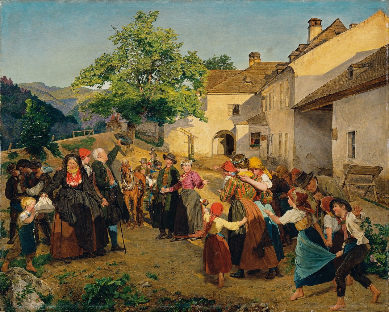 Brudens farvel til foreldrenes hus - Höldrichsmühle av Ferdinand Georg Waldmuller