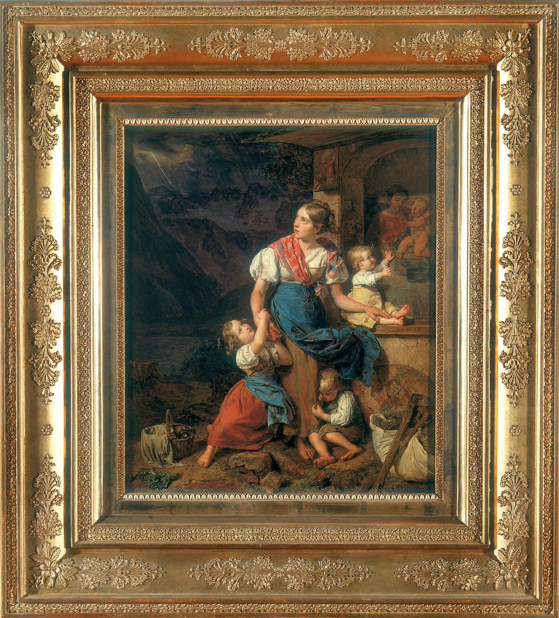 Bønn foran altarillaen av Ferdinand Georg Waldmuller