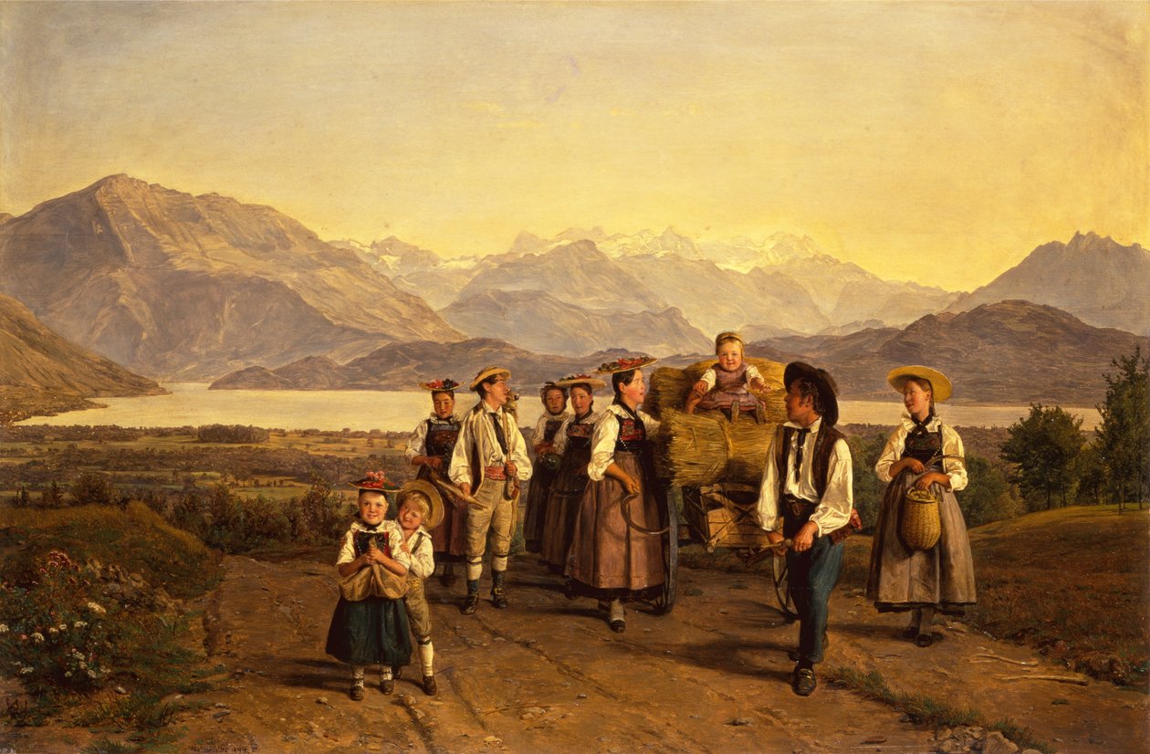 Hjemkomsten fra innhøstingen ved Zugsjøen av Ferdinand Georg Waldmuller