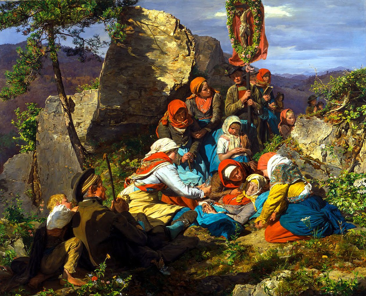 Den avbrutte pilegrimsreisen Den syke pilegrimen, 1858 av Ferdinand Georg Waldmuller