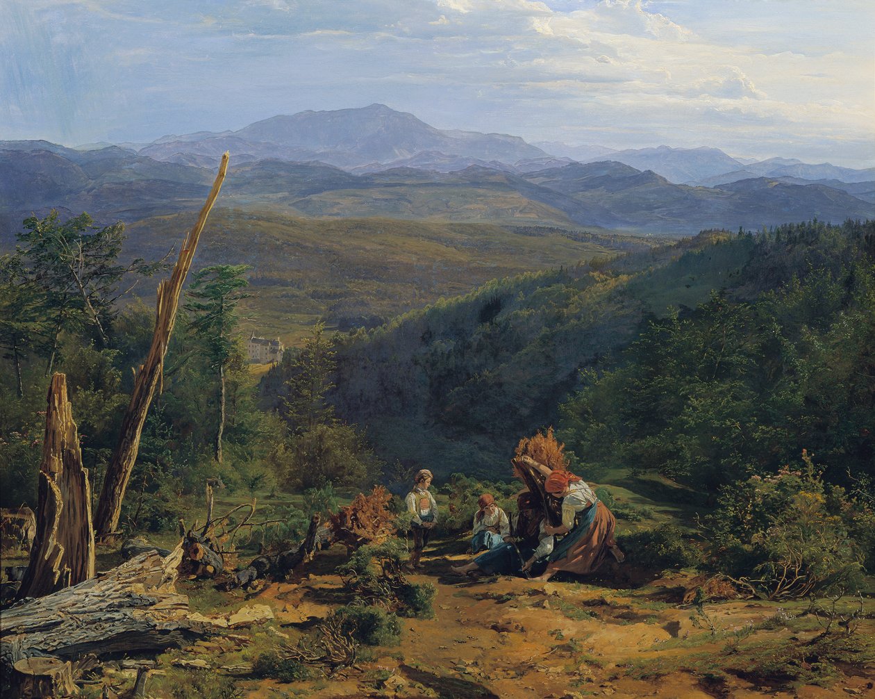 Wienerwald-landskap med Wildegg Castle av Ferdinand Georg Waldmuller