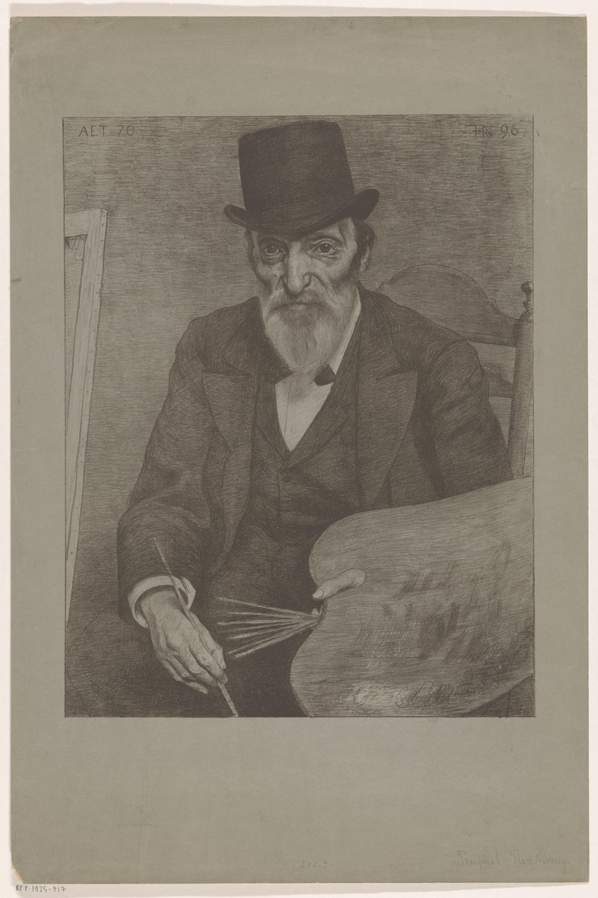 Portrett av Hendrik Valkenburg Kjente samtidige skissert til liv (original serietittel) av Ferdinand Hart Nibbrig (signed by artist)