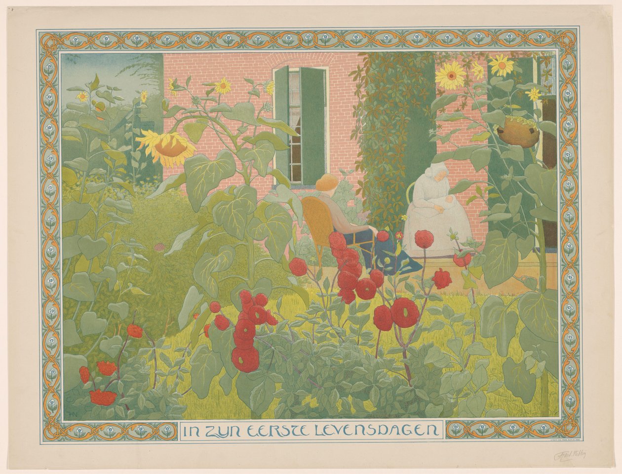 To kvinner med baby i hans første levedager (tittel på objekt) av Ferdinand Hart Nibbrig (signed by artist)