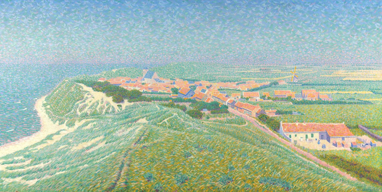 Utsikt over Zoutelande på øya Walcheren av Ferdinand Hart Nibbrig (signed by artist)