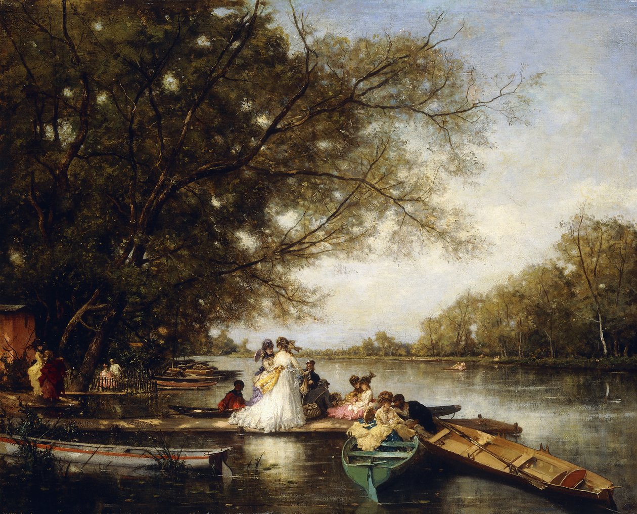 Båtfest på Themsen, av Ferdinand Heilbuth