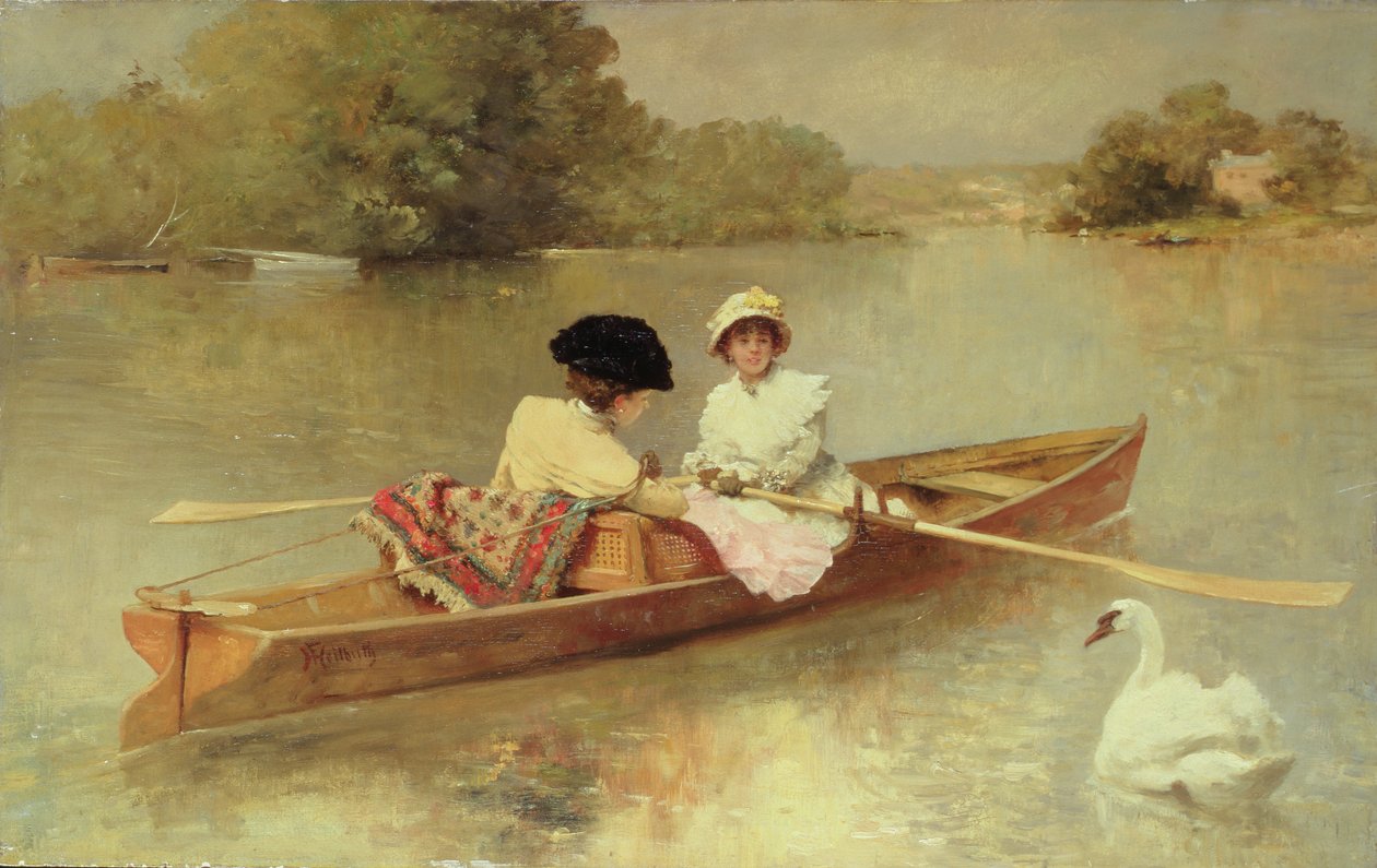 Båtliv på Seinen, 1875-76 av Ferdinand Heilbuth