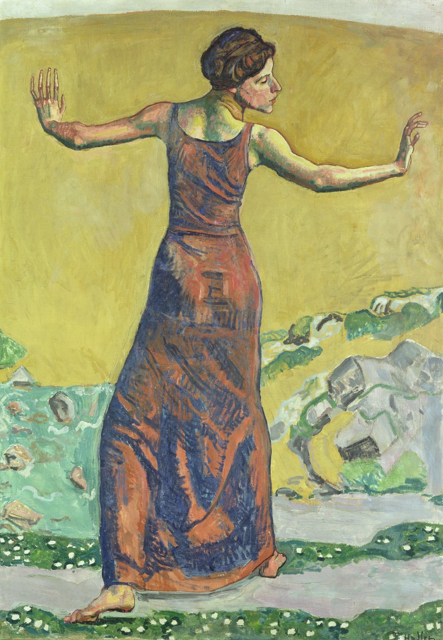 Happy Woman (olje på lerret) (se også 155108) av Ferdinand Hodler