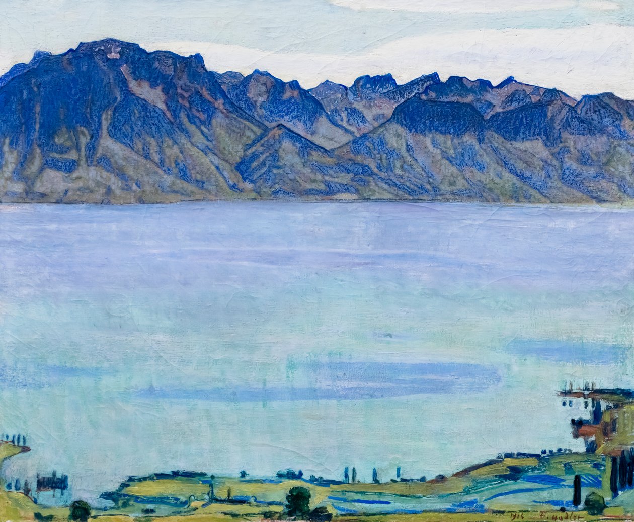 Genfersjøen med Savoy-Alpene av Ferdinand Hodler