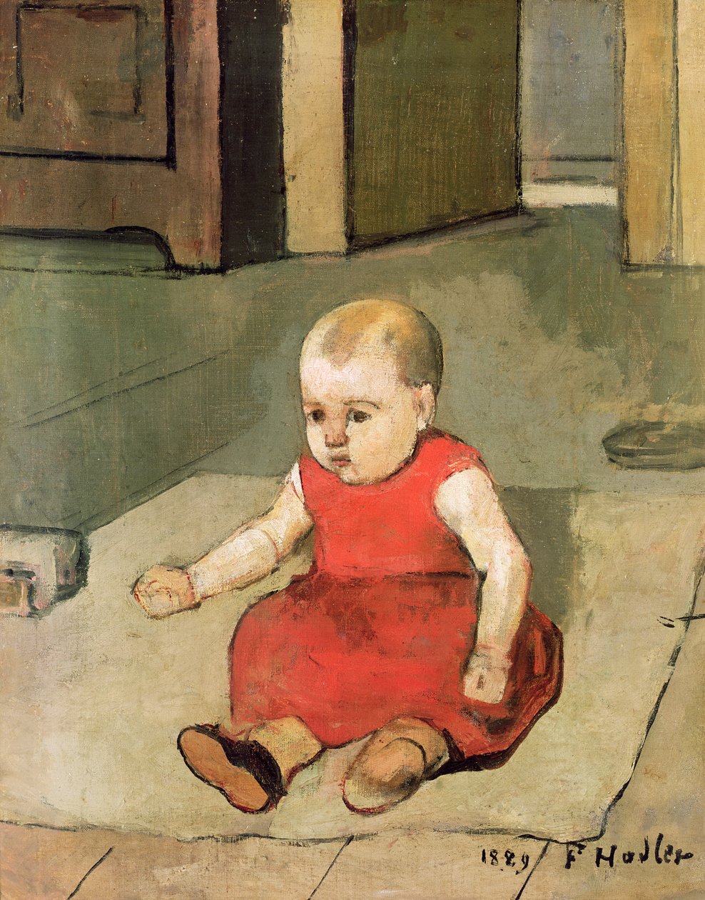 Lille Hector på gulvet, 1889 av Ferdinand Hodler