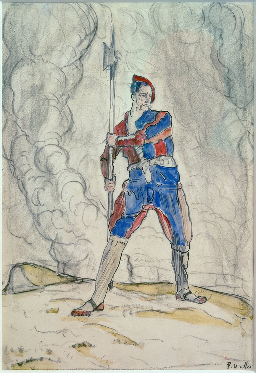 Stående Landsknecht, Studie for slaget ved Marignano av Ferdinand Hodler