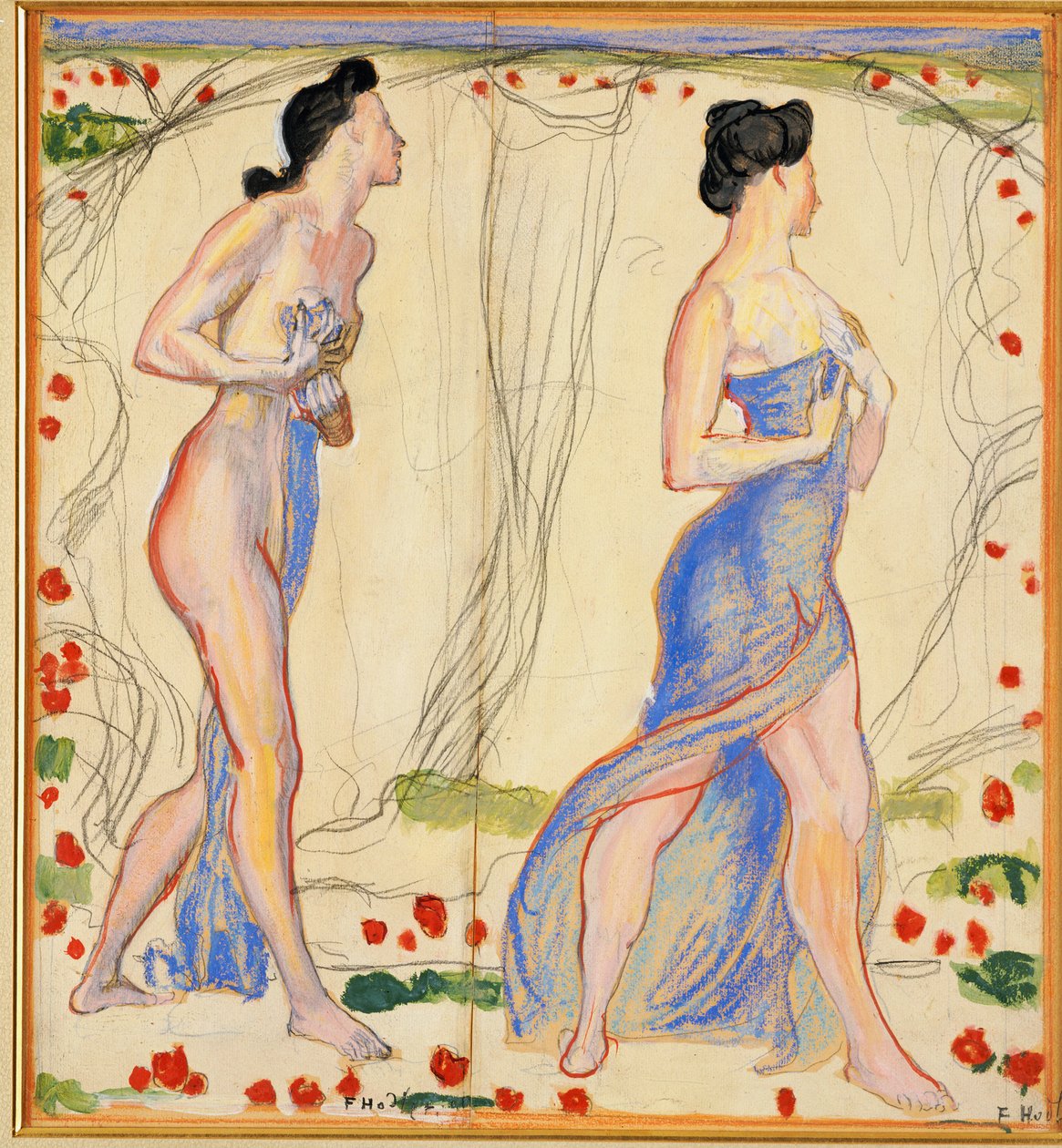 Studie for "Die Cempfindung I", c.1901-02 av Ferdinand Hodler