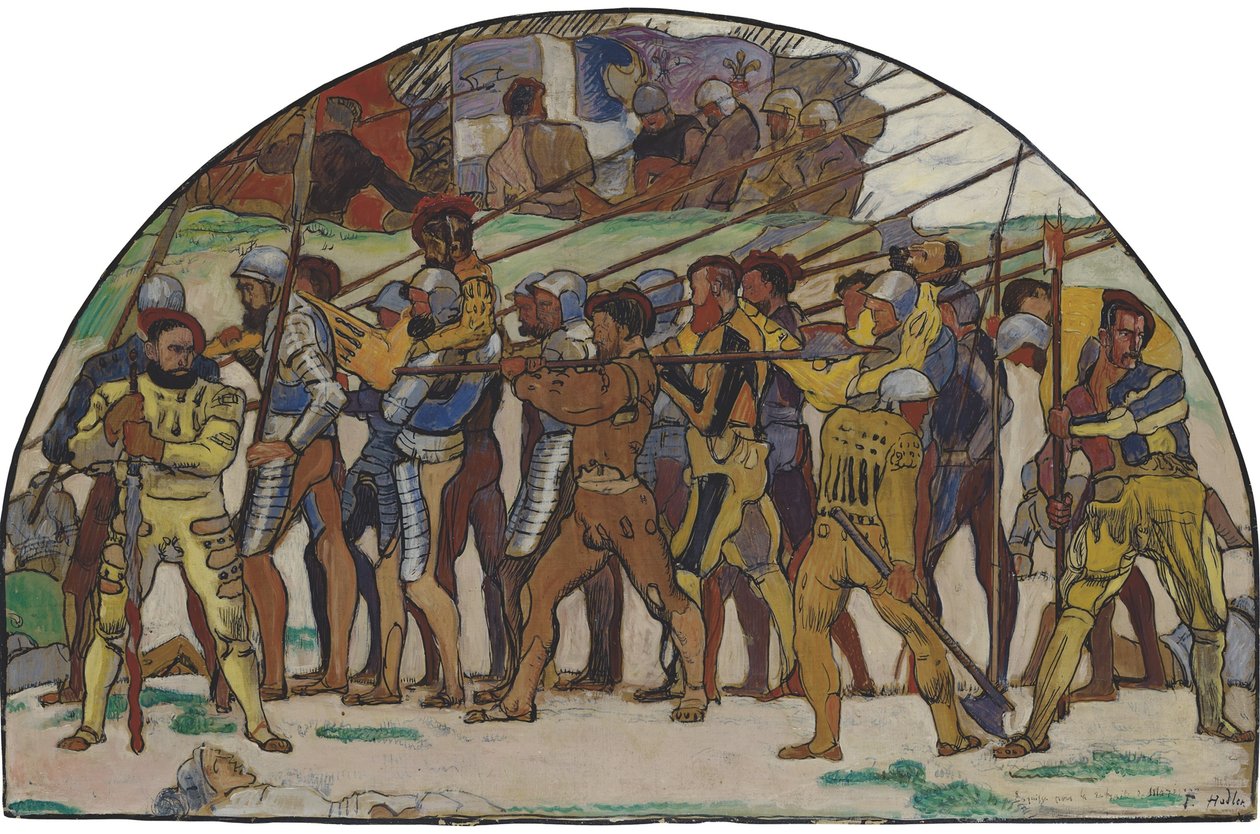 The Retreat from Marignano Variant, ca 1897 av Ferdinand Hodler