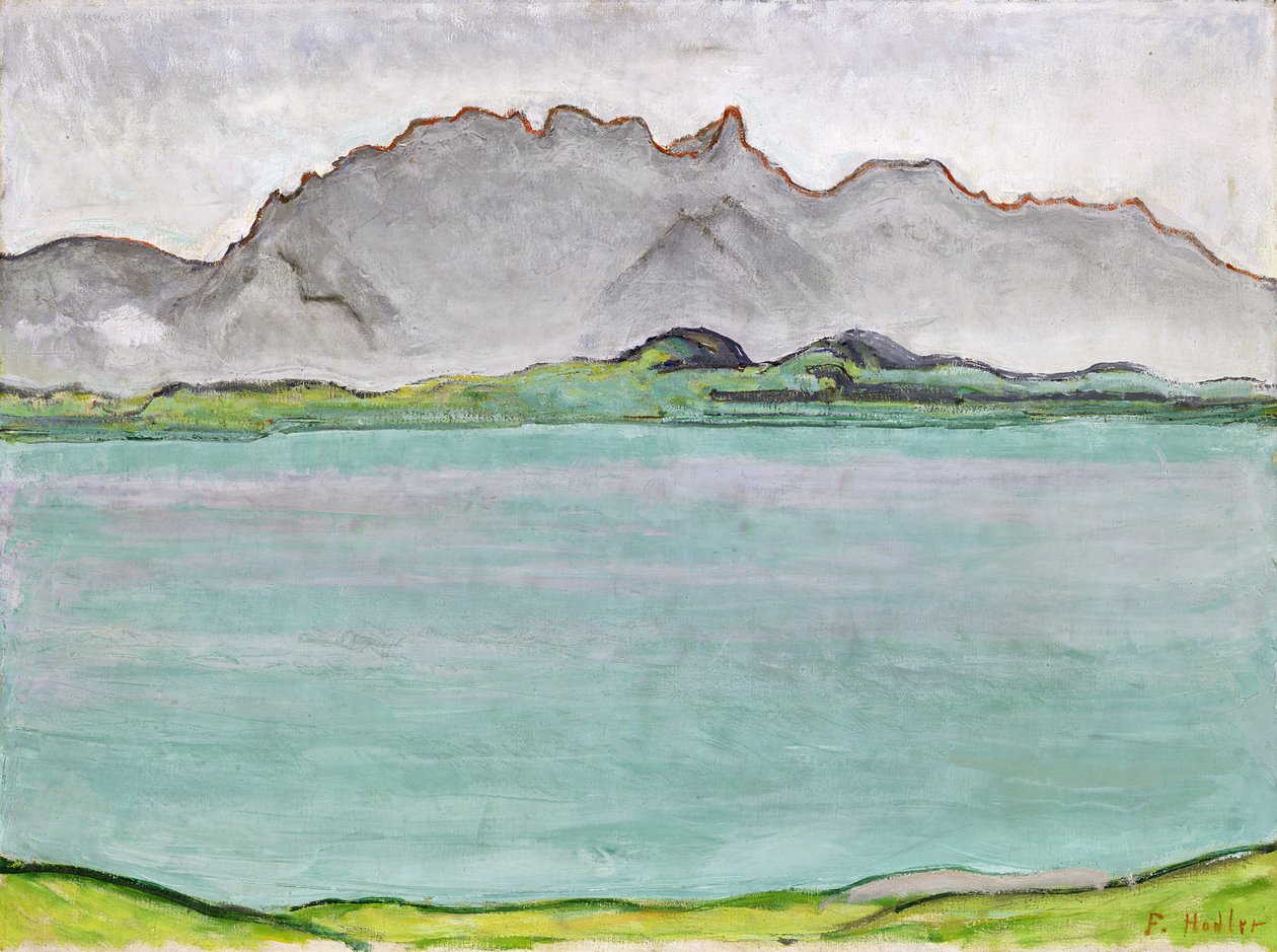 Stockhorn-fjellene og Thun-sjøen, 1911 av Ferdinand Hodler