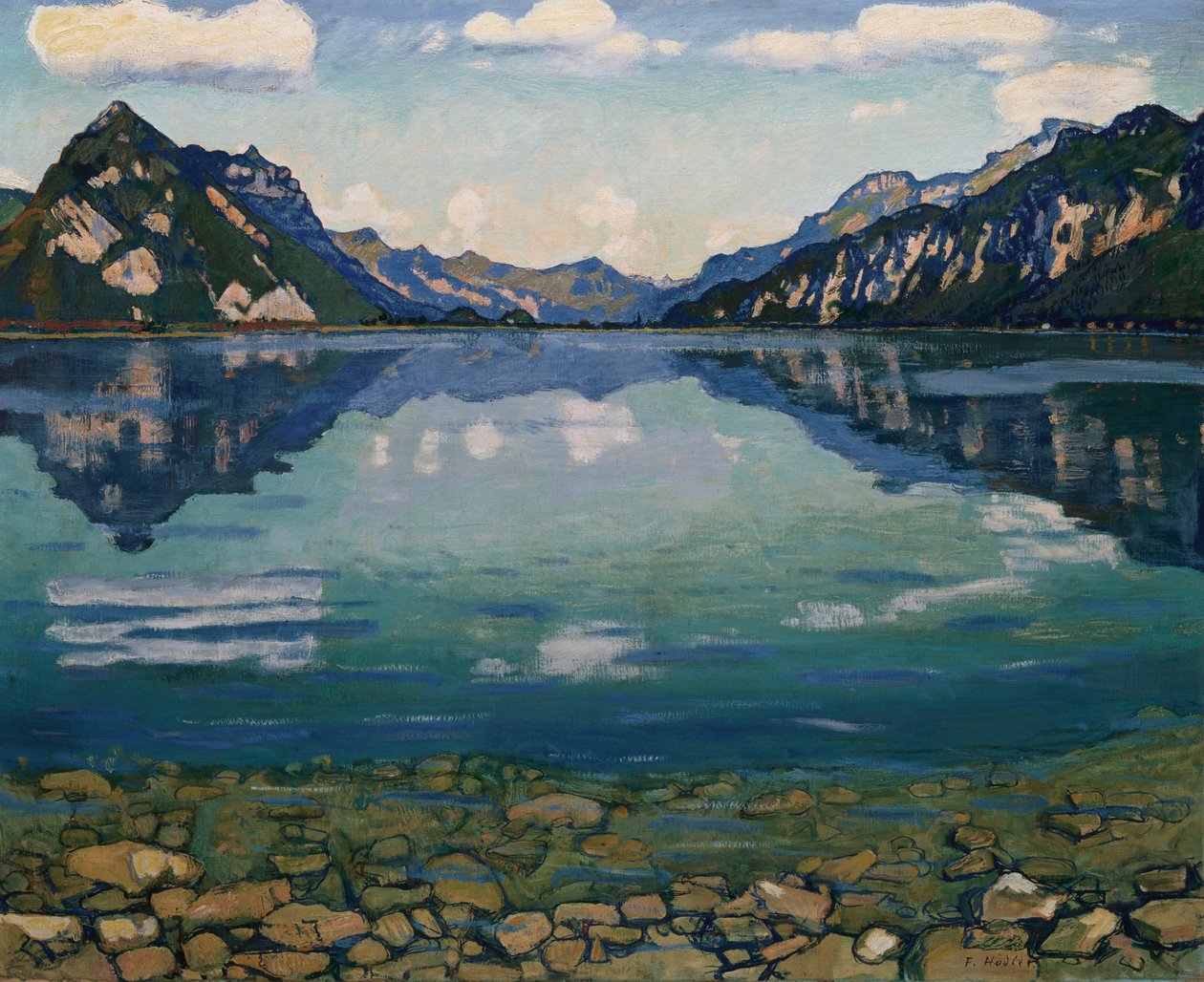 Thunersee med refleksjon, 1904 av Ferdinand Hodler