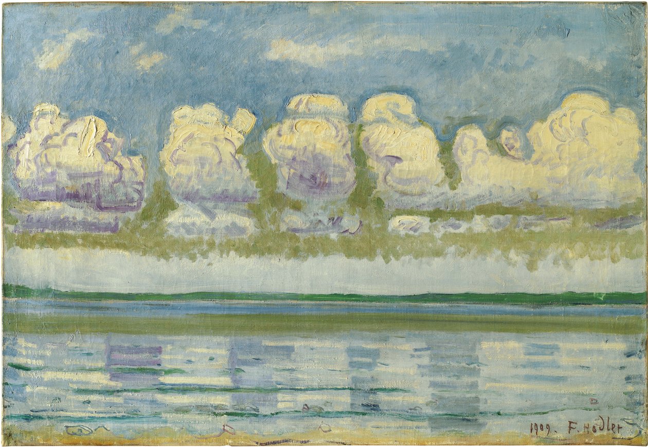 ""Utsikt over Genfersjøen og den sveitsiske juraen"" (Genfersjøen med den sveitsiske juraen) Maleri av Ferdinand Hodler (1853-1918) av Ferdinand Hodler