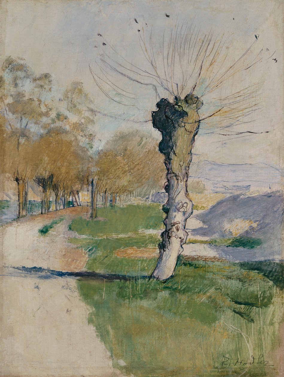 Willow Tree at the Junction, eller Willow Tree in Spring, ca. 1885 (olje på lerret) av Ferdinand Hodler