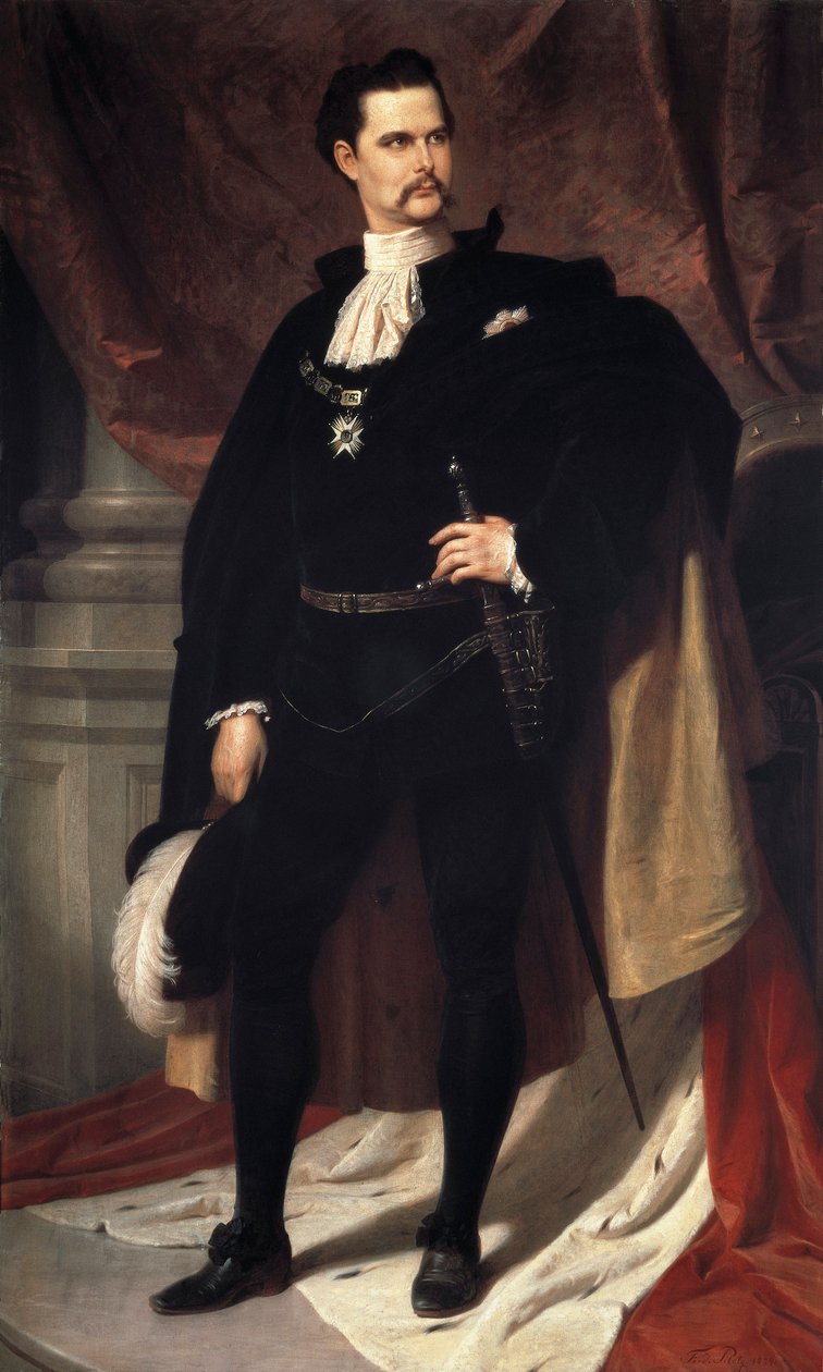 Portrett av Louis II de Baviere (Ludwig Otto Friedrich Wilhelm von Wittelsbach av Ferdinand II Piloty