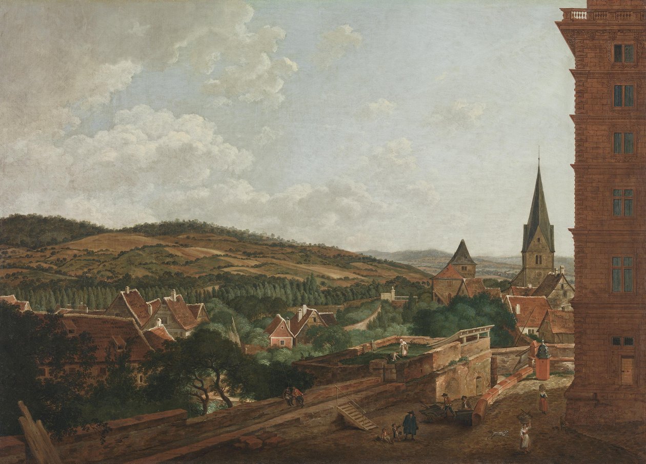 Utsikt fra Aschaffenburg slott mot Pfaffenberg og Sankt Agatha (Aschaffenburg-syklusen) av Ferdinand Kobell