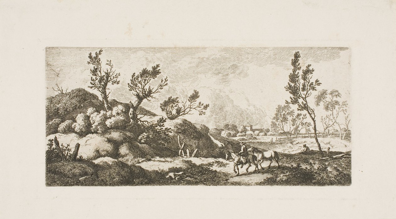 Landskap - Gutt med hest av Ferdinand Kobell