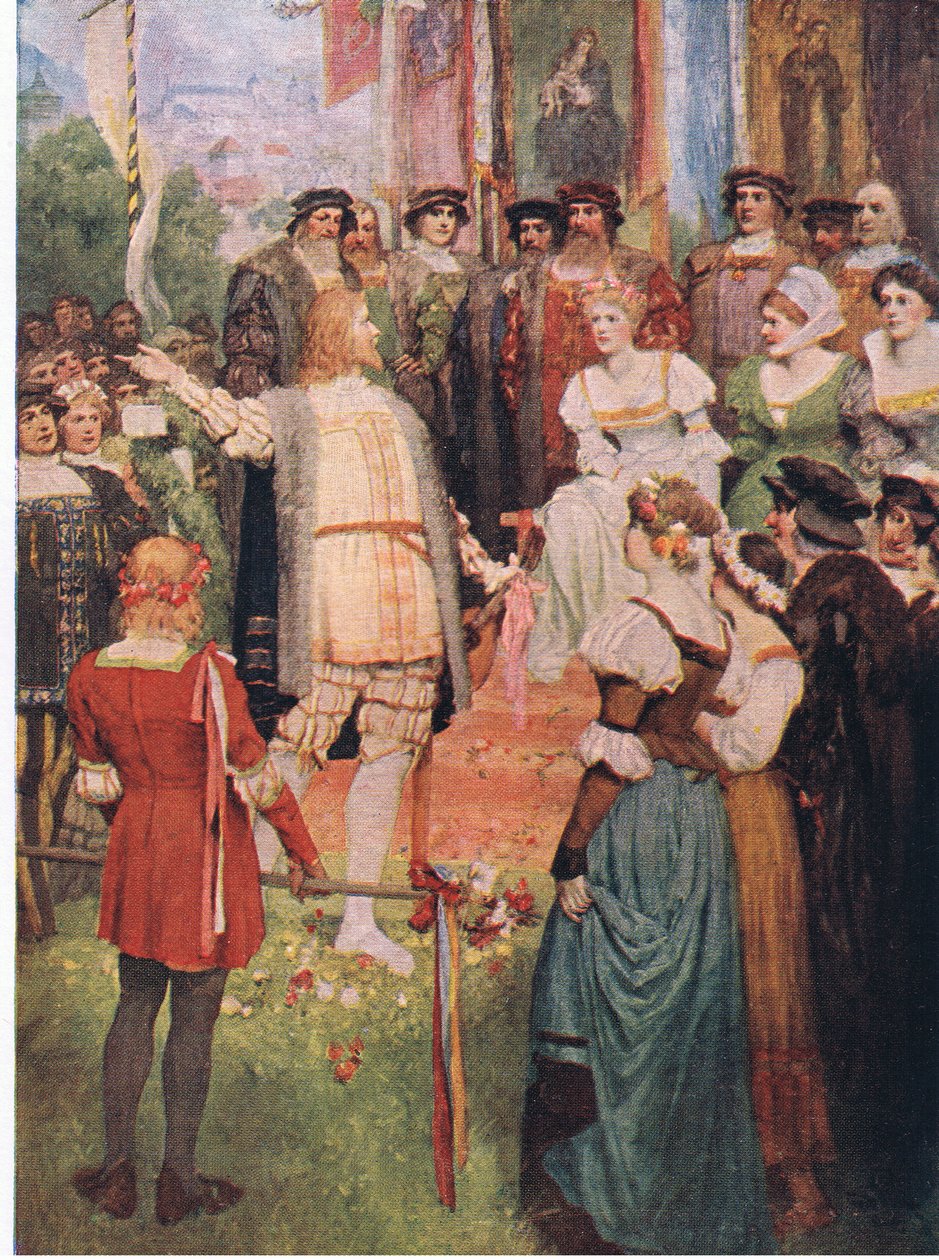 Walter begynte sin sang, illustrasjon fra The Stories of Wagner