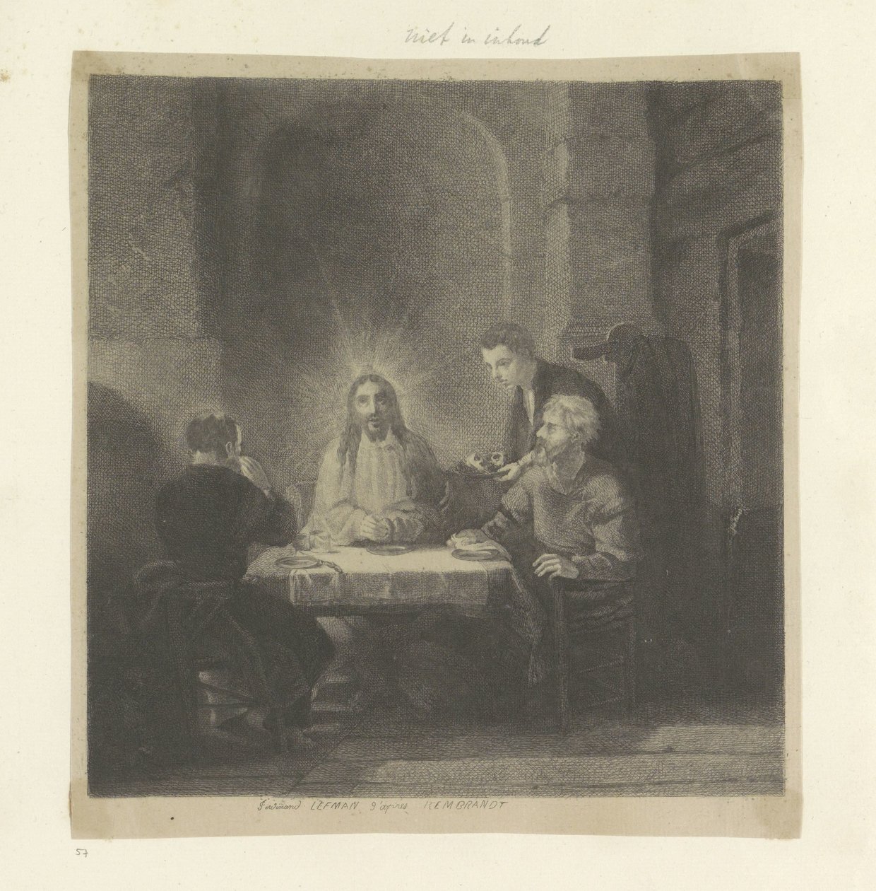 Maaltijd te Emmaus Samling av åttifem originaltrykk (serietittel) av Ferdinand Lehman
