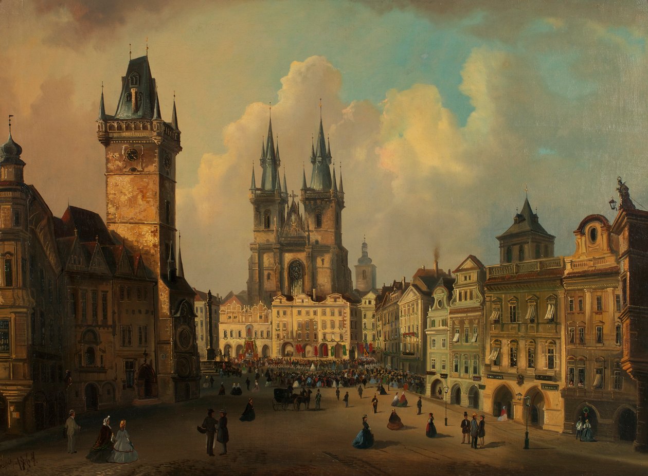 Gamlebytorget i Praha av Ferdinand Lepie