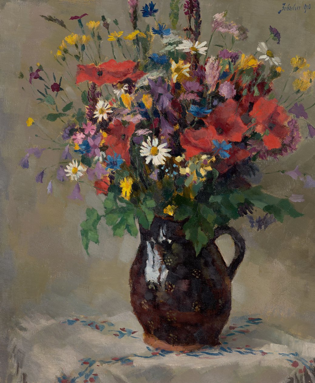 Engblomster i kanne av Ferdinand Matthias Zerlacher