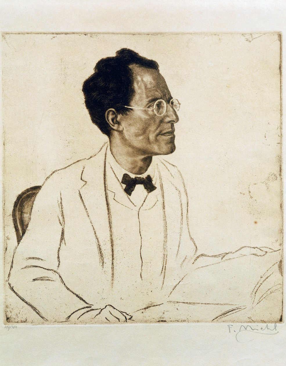 Portrett av den østerrikske komponisten og dirigenten Gustav Mahler (Kalischt av Ferdinand Michl