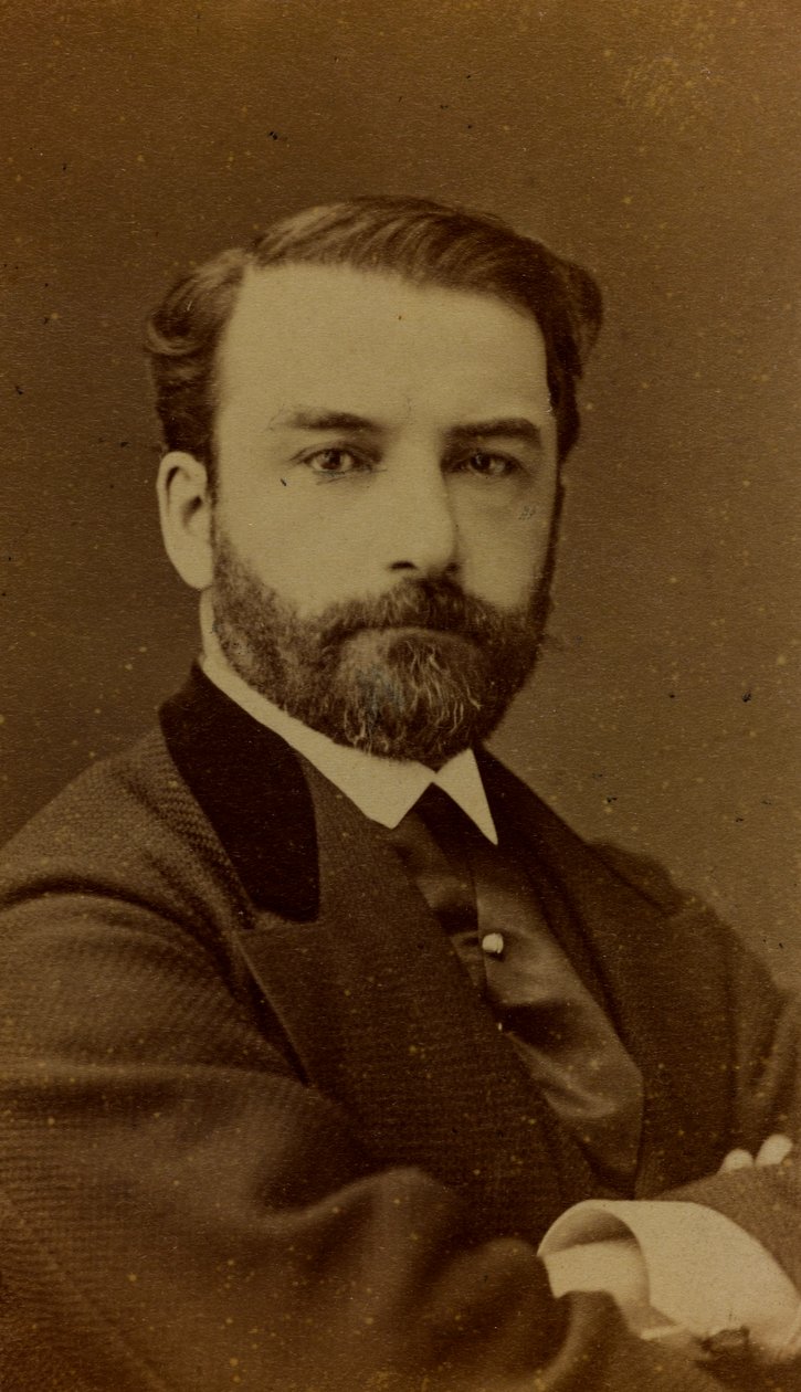 Portrett av Léon Joseph Florentin Bonnat, fransk maler; besøkskort av Ferdinand Mulnier