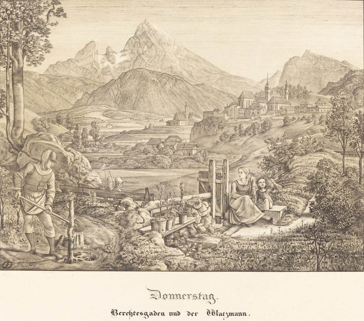 Torsdag - Berchtesgaden og Watzmann-fjellet av Ferdinand Olivier