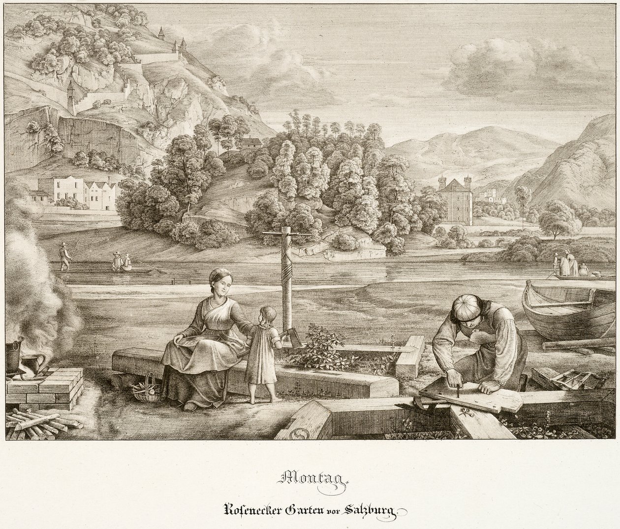 Mandag: Rosenecker Garden før Salzburg av Ferdinand Olivier