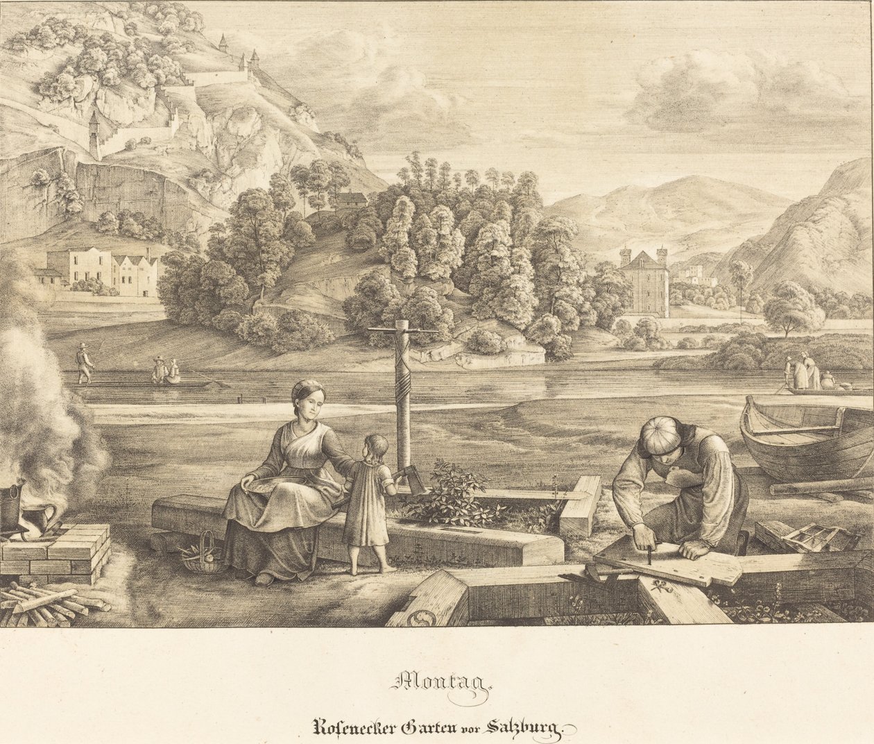 Mandag - Rosenecker Garden nær Salzburg (mandag - Rosenecker Garden nær Salzburg) av Ferdinand Olivier