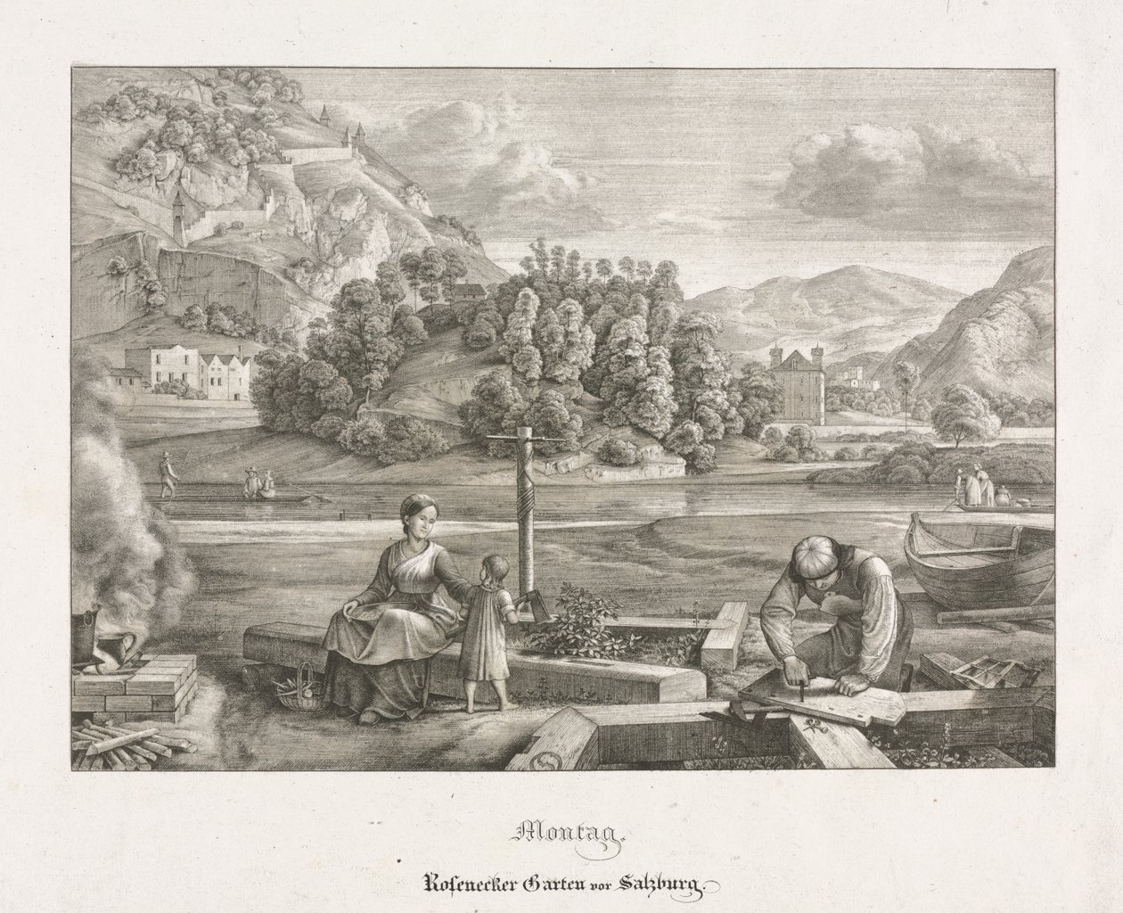 Seven Views i Salzburg og Berchtesgaden: Mandag: Rosenecker Garden Salzburg av Ferdinand Olivier