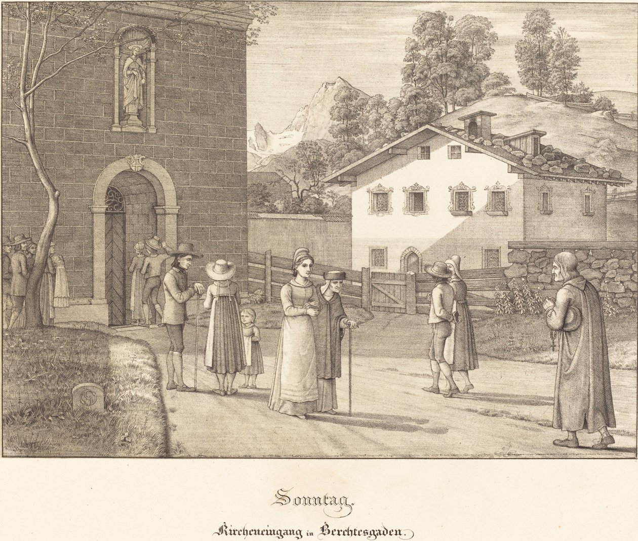 Søndag - Går til kirken nær Berchtesgaden av Ferdinand Olivier
