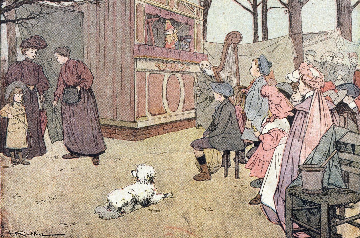 Galt teater, i Imagier of childhood, ca. 1900 (gravering) av Ferdinand Raffin