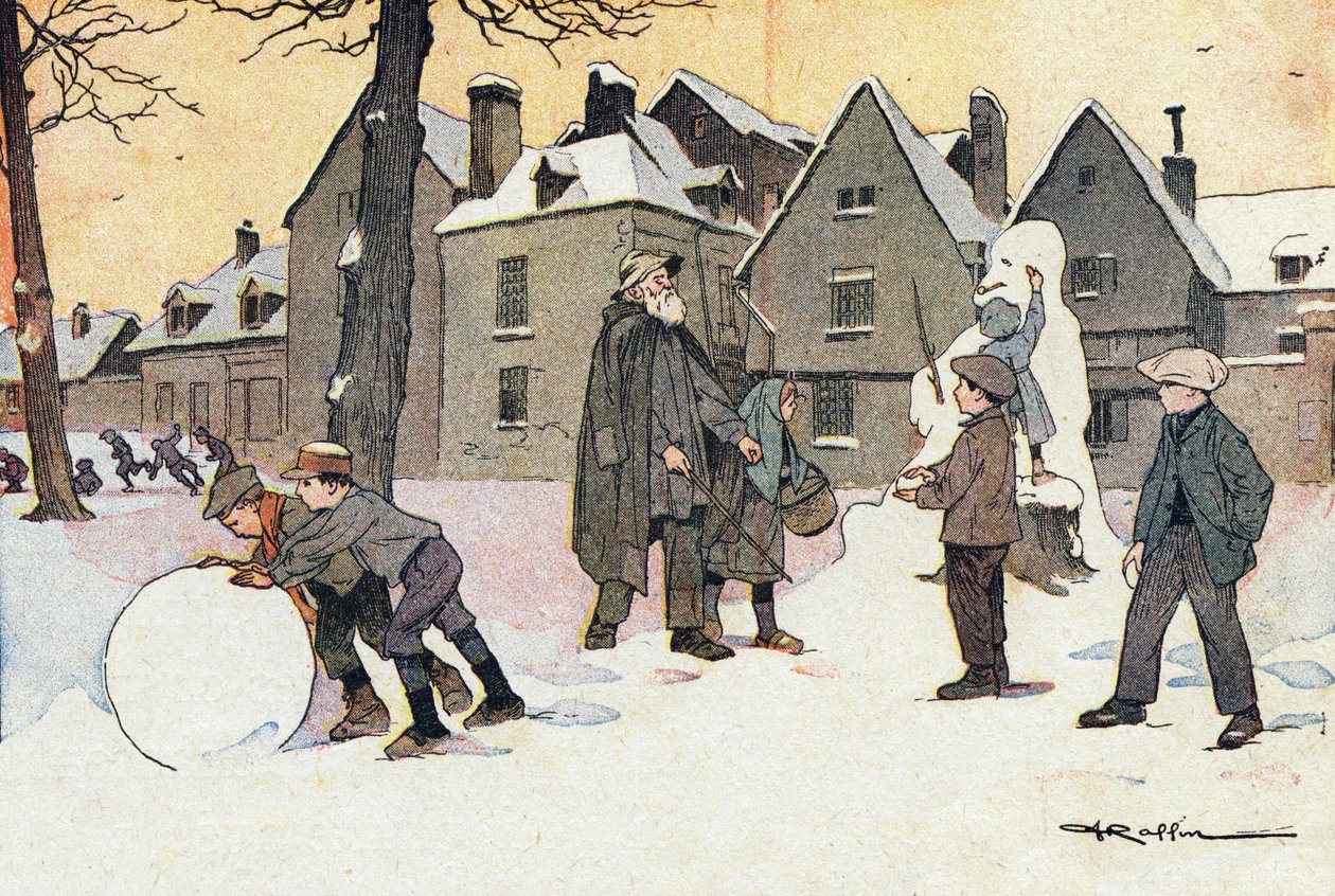 Snow, i barndommens bildebok, ca. 1900 (gravering) av Ferdinand Raffin