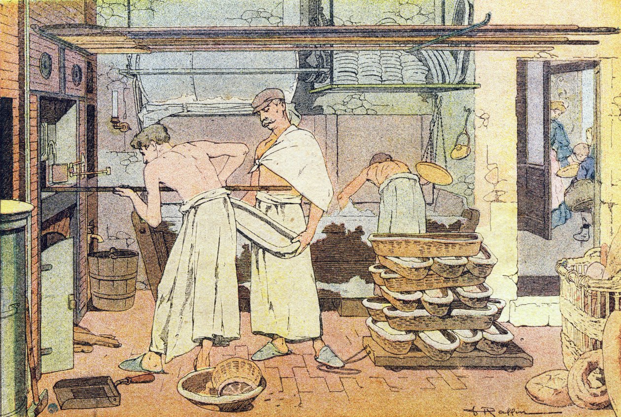 Bakeren, i barndommens bildebok, ca. 1900 (gravering) av Ferdinand Raffin