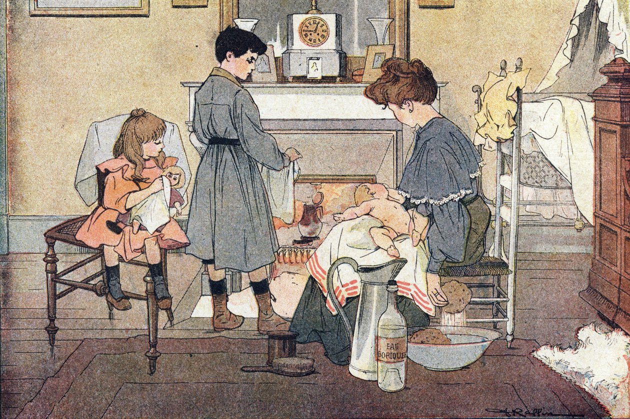 Lillebroren, i Imagier de l'enfance, ca. 1900 (gravering) av Ferdinand Raffin