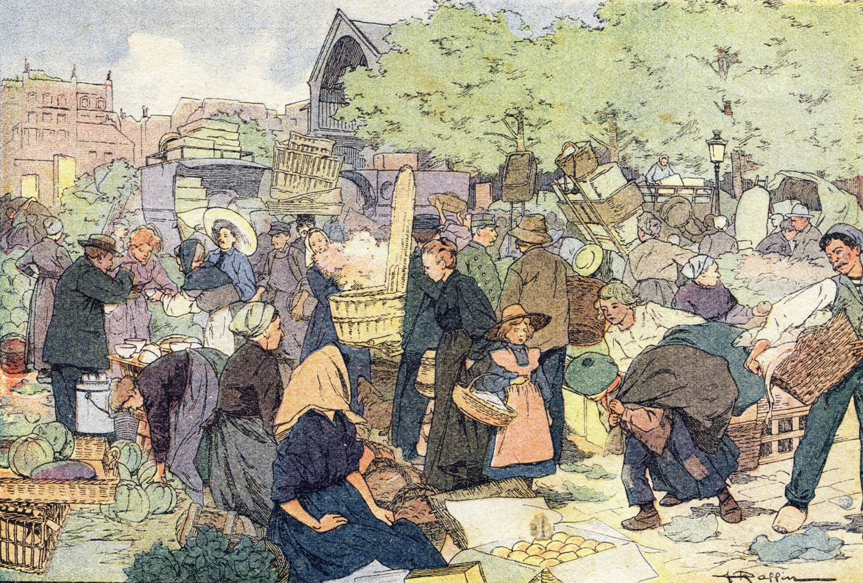 Vandringen, i barndommens bildebok, ca. 1900 (gravering) av Ferdinand Raffin
