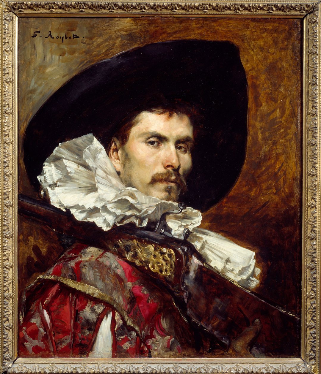 En harquebusier på 1600-tallet Maleri av Ferdinand Roybet (1840-1920) Lyon fra 1800-tallet, Musee des Beaux Arts av Ferdinand Roybet