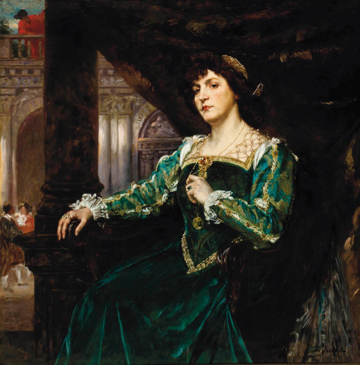 Portrett av Madame Clemenceau av Ferdinand Roybet