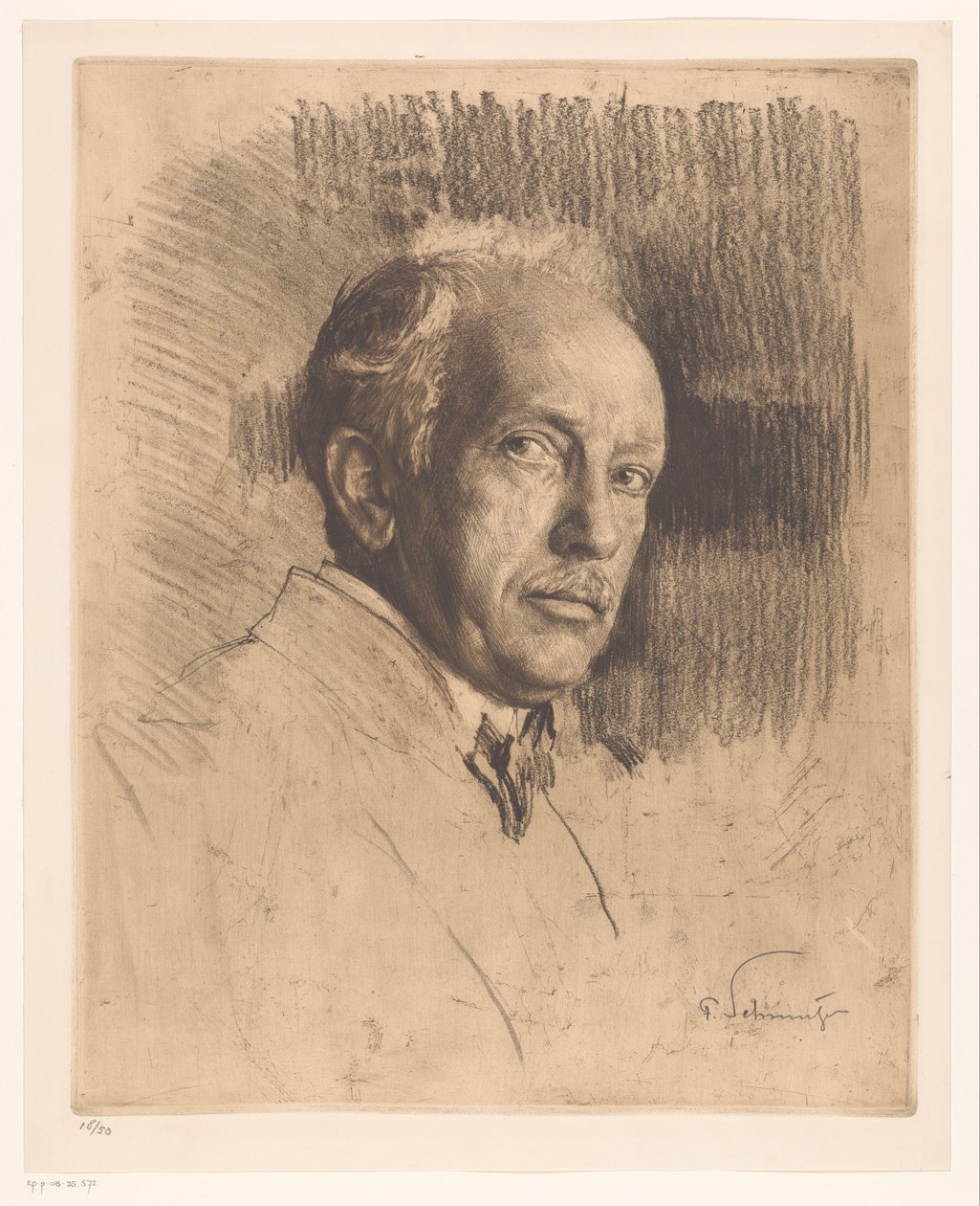Portret van Richard Strauss av Ferdinand Schmutzer (signed by artist)