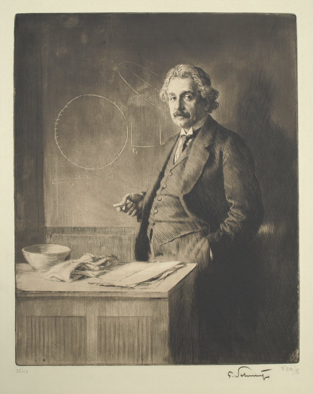 Portrett av Albert Einstein 1879-1955, 1921 av Ferdinand Schmutzer