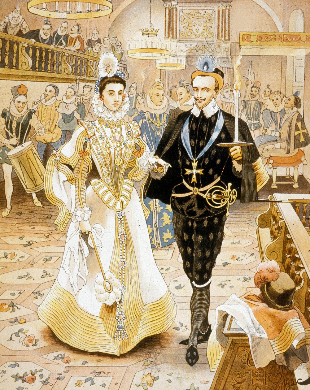 Den franske kong Henri III og fakkeldansen av Ferdinand Sigismund Bac